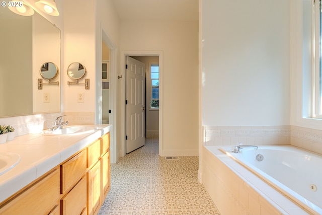 32153 SE Bluff Rd, Gresham, OR 97080 - full bathroom featuring a whirlpool tub and double vanity