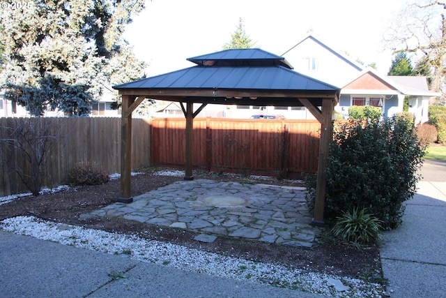 view of patio / terrace featuring a gazebo