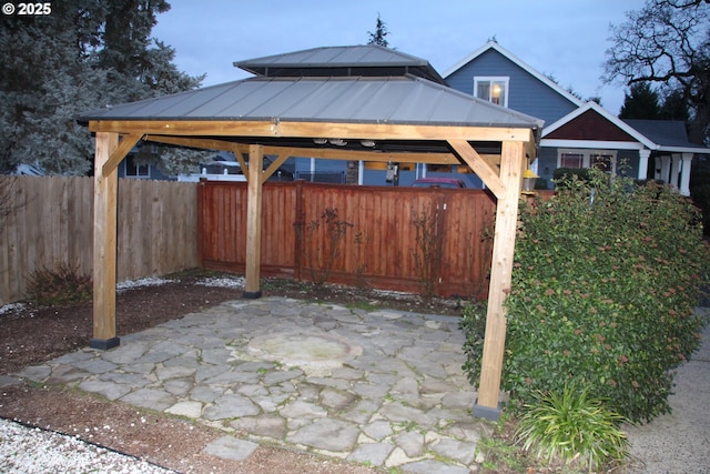 view of patio with a gazebo