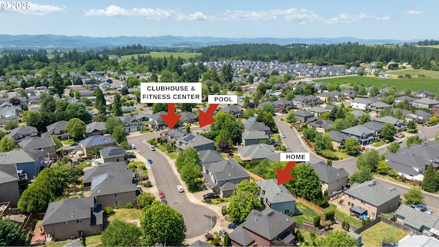 616 E 13th Pl, Lafayette, OR 97127 - aerial view of residential area with a mountainous background