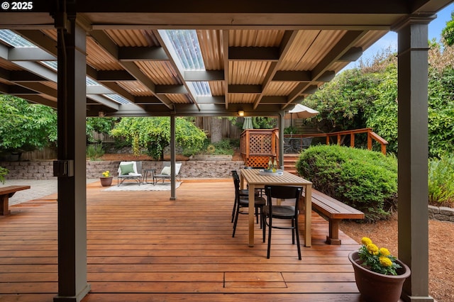 6040 SE 32nd Ave, Portland, OR 97202 - wooden terrace with outdoor dining area