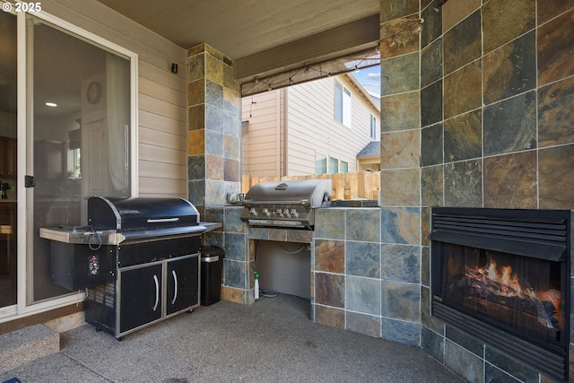 19459 Leland Rd, Oregon City, OR 97045 - view of patio with a fireplace
