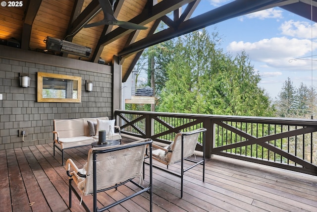 deck featuring ceiling fan