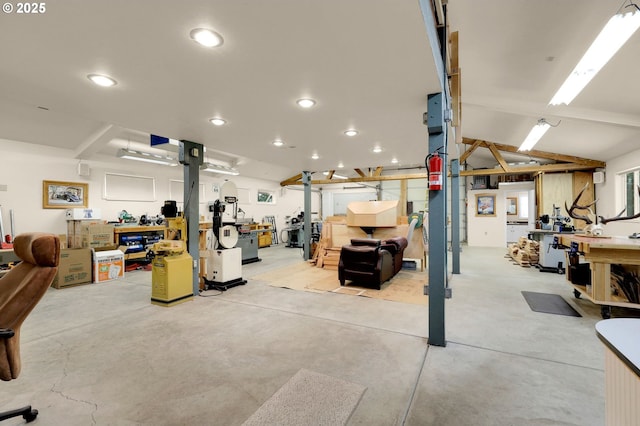 24780 Lavell Rd, Junction City, OR 97448 - garage with a workshop area and recessed lighting