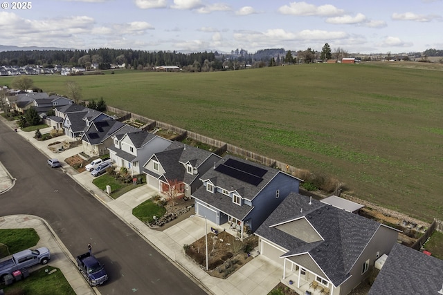 drone / aerial view with a rural view