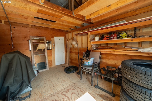 view of storage area