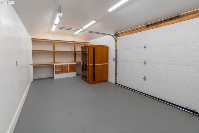 garage with baseboards