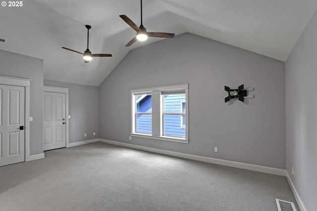 850 NW 114th Ave, Portland, OR 97229 - carpeted spare room with a ceiling fan, vaulted ceiling, and baseboards