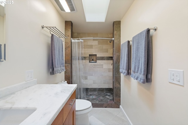 54601 Winterberry Dr, Bandon, OR 97411 - bathroom with vanity, a shower stall, and toilet