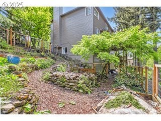 view of yard with fence