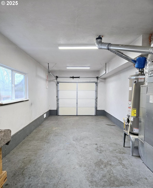 garage with gas water heater