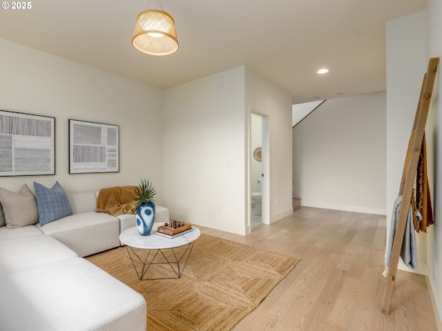 3770 NE 7th Ave, Portland, OR 97212 - living room with light wood-style floors, baseboards, and recessed lighting
