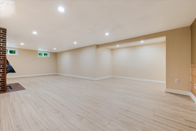 3400 SW 110th Ave, Beaverton, OR 97005 - below grade area with recessed lighting, baseboards, and light wood-type flooring