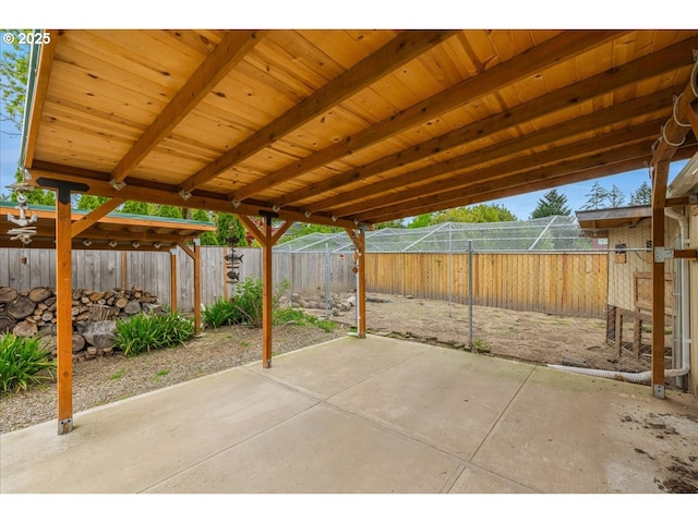 view of patio with a fenced backyard