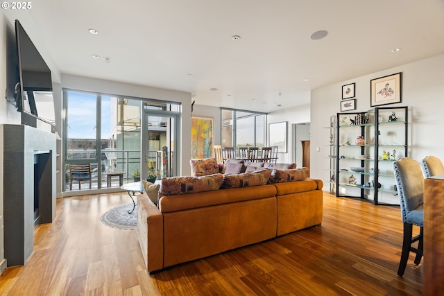 living room featuring hardwood / wood-style flooring