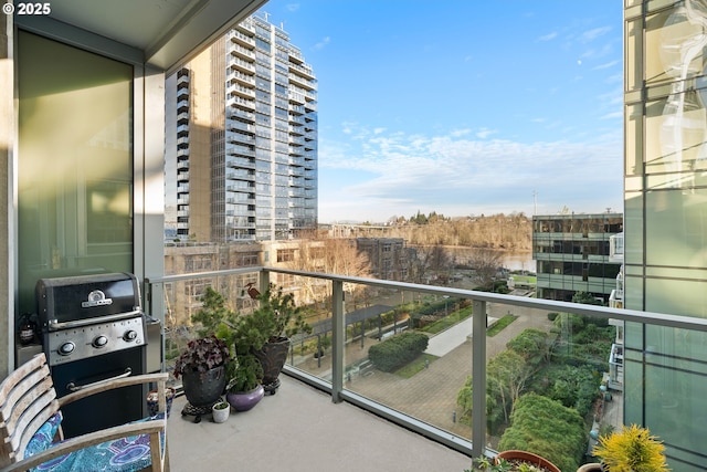 balcony with area for grilling