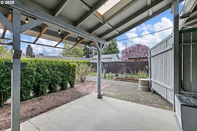 view of patio with a fenced backyard