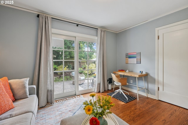 4595 NE 34th Ave, Portland, OR 97211 - office featuring crown molding and wood finished floors