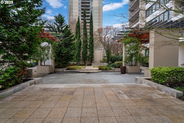 view of community featuring a patio area