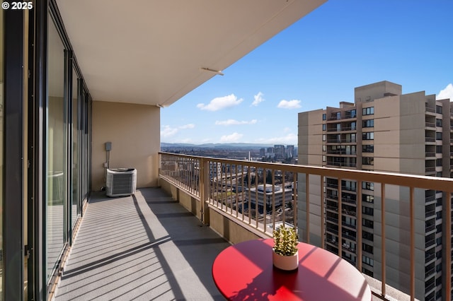 balcony featuring cooling unit