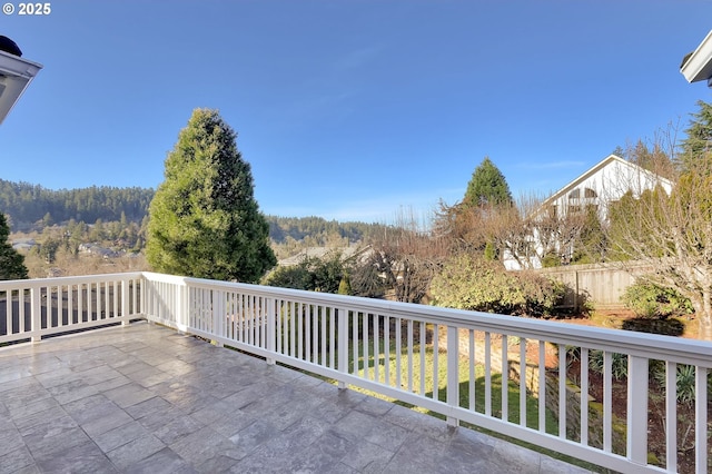 view of patio featuring fence