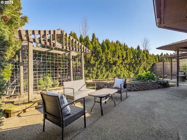 view of patio / terrace with a pergola