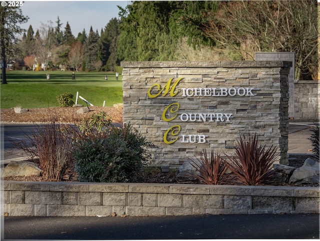 view of community sign