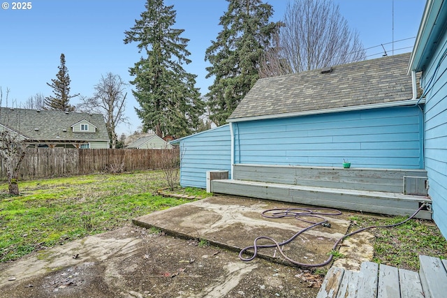 view of yard with a patio area and fence