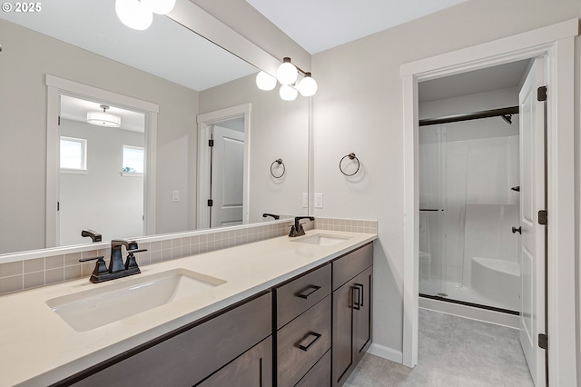 4636 SE 2nd St, Gresham, OR 97080 - full bathroom featuring double vanity and a shower stall