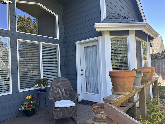 wooden terrace with fence