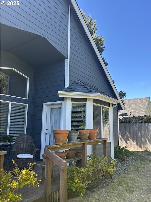 rear view of house with fence