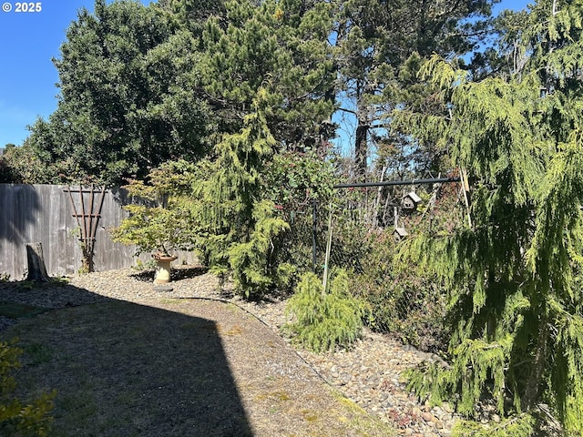 view of yard with fence