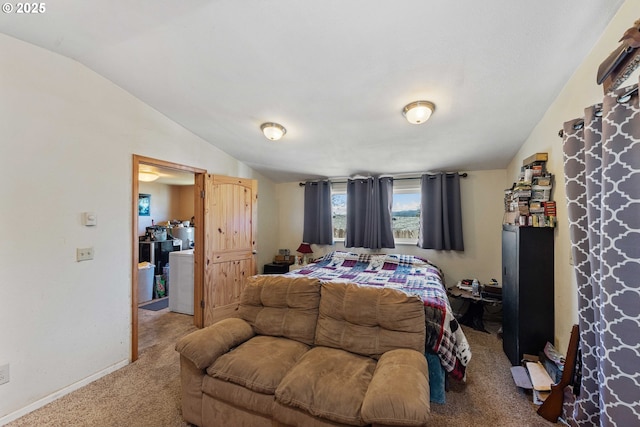 458 16th Ave, Coos Bay, OR 97420 - carpeted bedroom featuring vaulted ceiling and baseboards