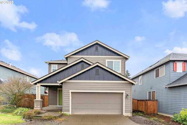 5503 NE 53rd Cir, Vancouver, WA 98661 - view of front of property with board and batten siding, an attached garage, and driveway