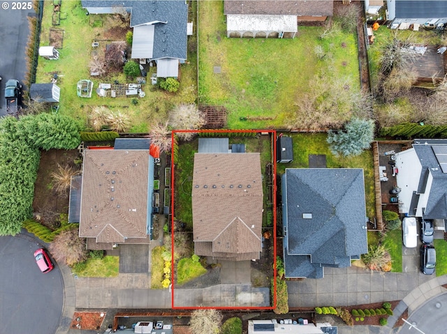5503 NE 53rd Cir, Vancouver, WA 98661 - aerial perspective of suburban area with property parcel outlined