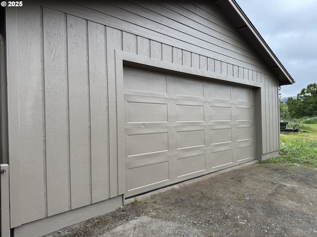 garage with driveway