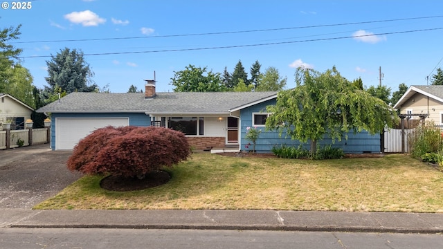 1897 Chelan St, Keizer, OR 97303 - single story home with driveway, an attached garage, and a chimney