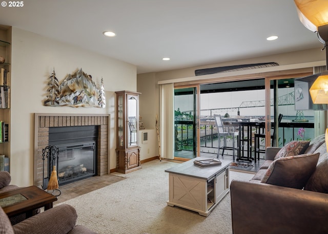 1 3rd St, Astoria, OR 97103 - living room featuring a fireplace and recessed lighting