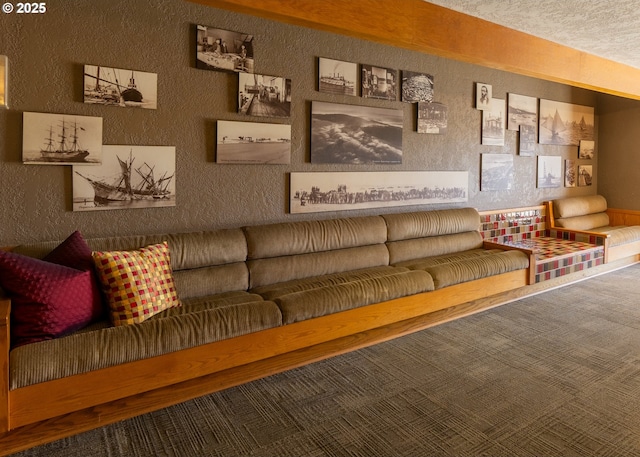 1 3rd St, Astoria, OR 97103 - living room with a textured wall and a textured ceiling