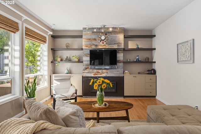 12453 SW Sheldrake Way, Beaverton, OR 97007 - living room featuring light wood-type flooring and baseboards