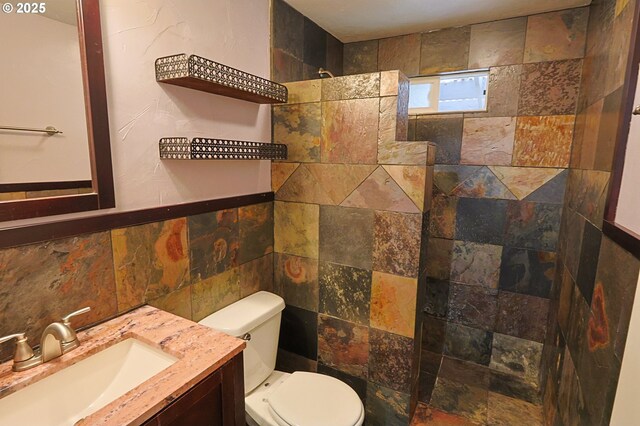 650 S Cammann St, Coos Bay, OR 97420 - half bathroom featuring vanity and a wainscoted wall
