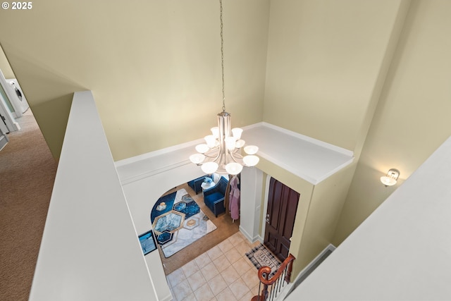 12696 NW Alsace Ln, Portland, OR 97229 - tiled entrance foyer with a chandelier