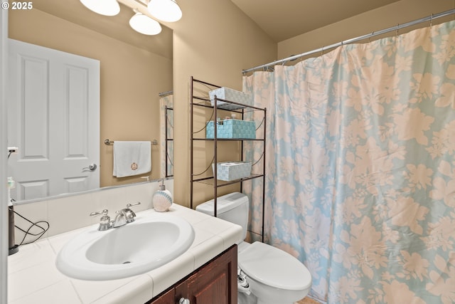 12696 NW Alsace Ln, Portland, OR 97229 - full bathroom with vanity, toilet, and curtained shower