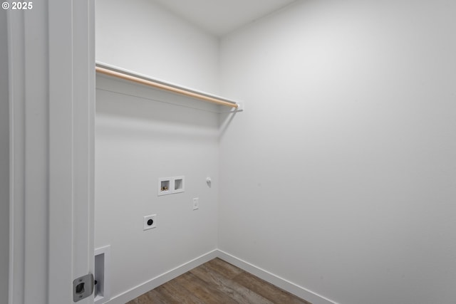 469 N 35th, Springfield, OR 97478 - laundry room with hookup for a washing machine, hookup for an electric dryer, dark wood-type flooring, and baseboards