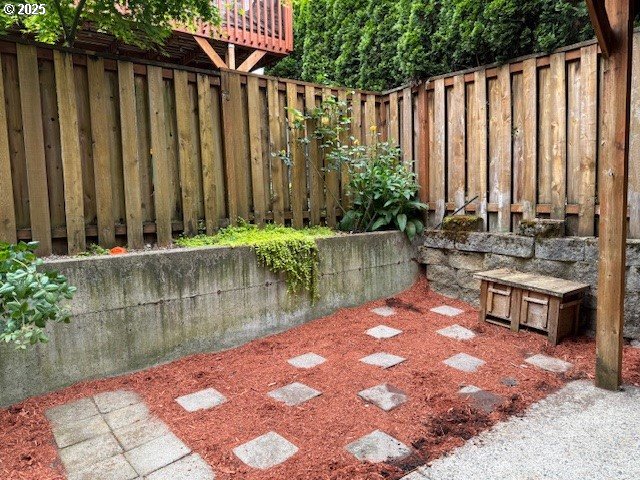 view of yard with fence