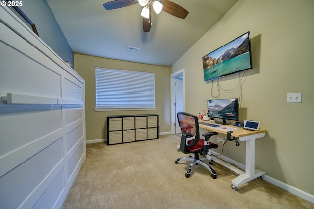 9575 SW Tephra Ter, Beaverton, OR 97007 - carpeted home office with a ceiling fan and baseboards