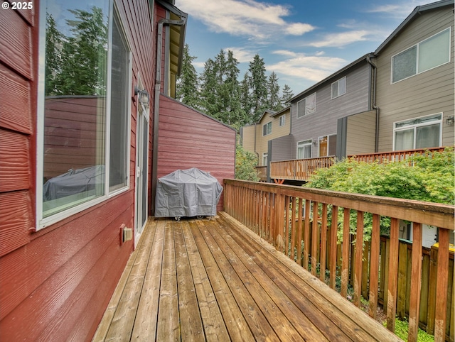 9575 SW Tephra Ter, Beaverton, OR 97007 - wooden terrace featuring area for grilling and a residential view
