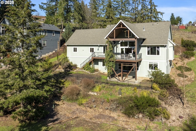 21420 NE Red Hills Ln, Dundee, OR 97115 - rear view of house featuring a wooden deck and stairs