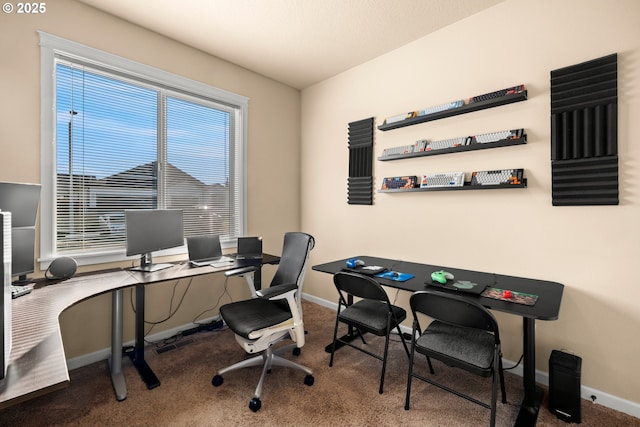 office featuring carpet flooring and baseboards