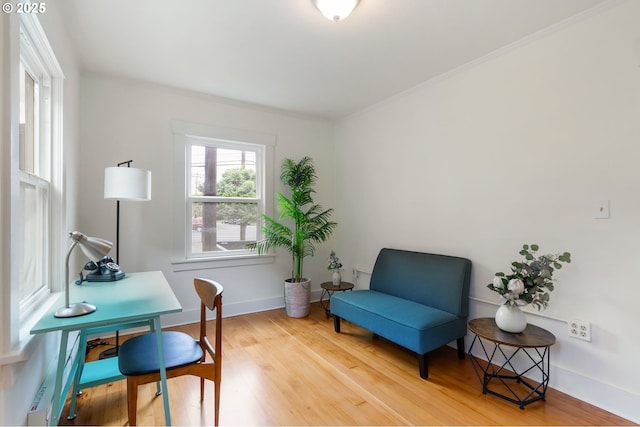 3905 SE 54th Ave, Portland, OR 97206 - office featuring light wood-style floors, crown molding, and baseboards